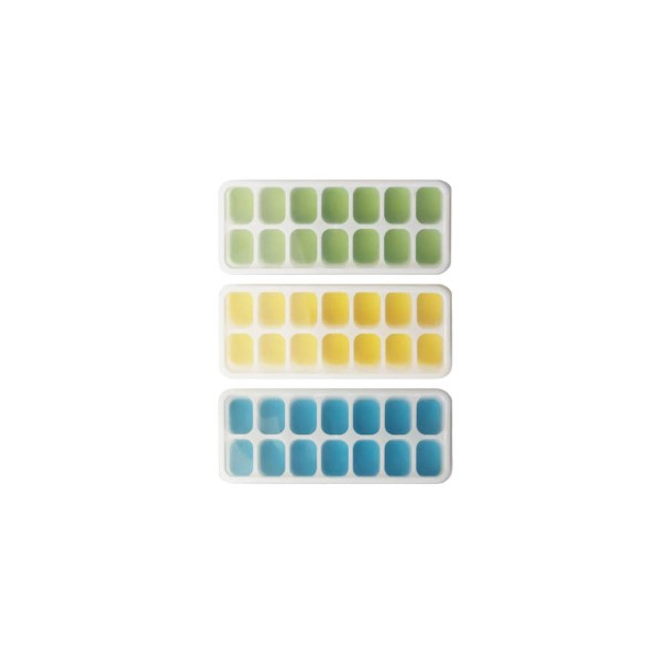 14-Cube Plastic Ice Trays Silicone Base