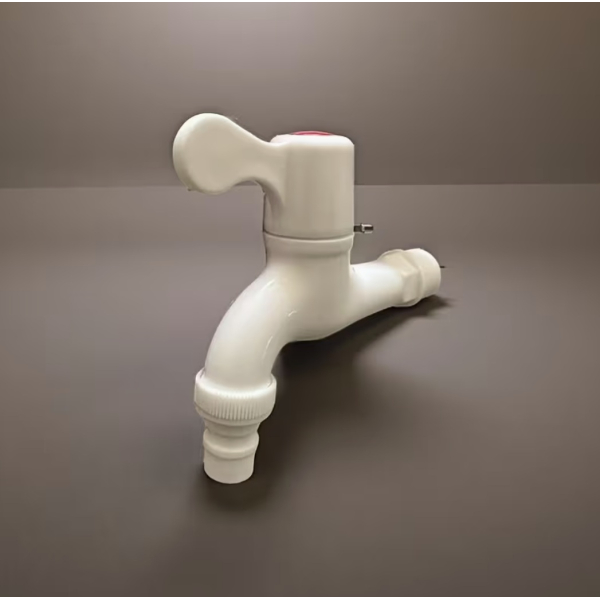 20mm BSP Threaded Tap Valve with Ceramic Core &ndash; Heavy Duty Utility Faucet (White)