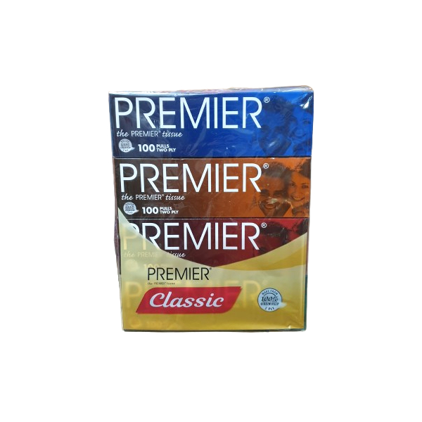 Premier Box Tissues 100s x 4