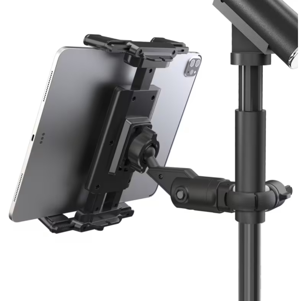 Universal Tablet & Phone Holder &ndash; Clamp Mount for Mic Stands, Poles & Tripods