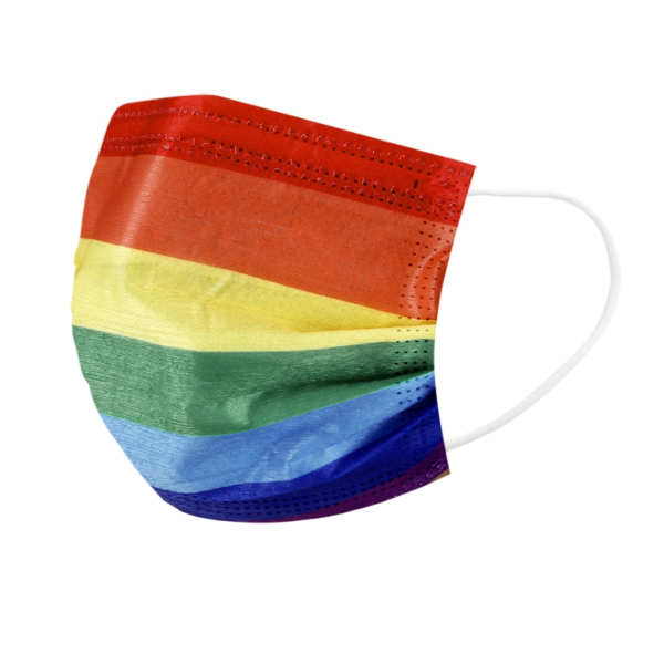 50pc 3ply Rainbow Disposable/Reusable Sterile Face Masks