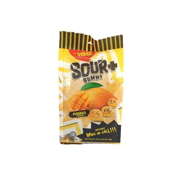 LOT 100 SOUR+ GUMMY MANGO 95G
