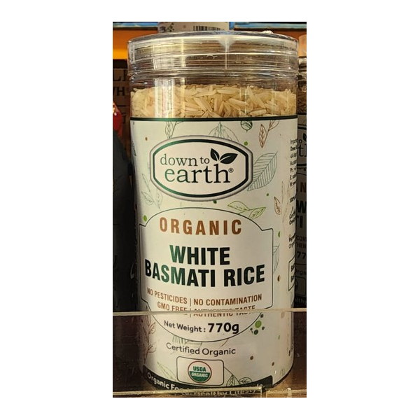 DE Organic White Basmati Rice 770g