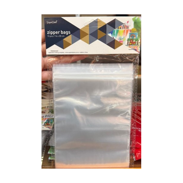 15pc Zip Lock Bags 14 x 20cm