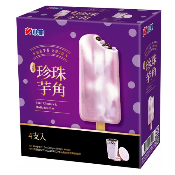 Shao Mei Taro Chunks & Boba Ice Cream Bar 4s x 80g (VA)