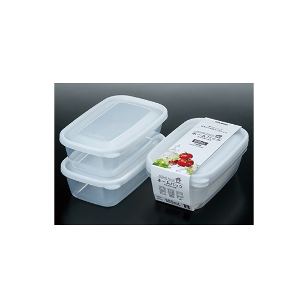 White Plastic Container 800ml x 2pc