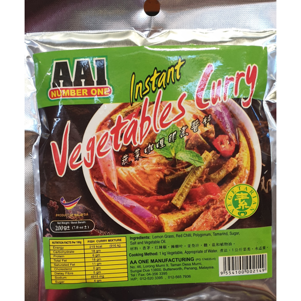 AA1 Vegetable Curry 200g (V)
