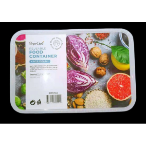 Microwavable Rectangular Plastic Container 4pc 1L