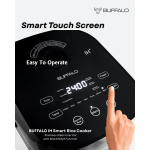 Buffalo NEW IH Stainless Steel Inner Pot Smart Rice Cooker with Boilsteam Function (10 cups)