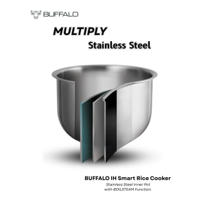 Buffalo NEW IH Stainless Steel Inner Pot Smart Rice Cooker with Boilsteam Function (10 cups)