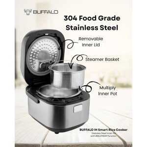 Buffalo NEW IH Stainless Steel Inner Pot Smart Rice Cooker with Boilsteam Function (10 cups)