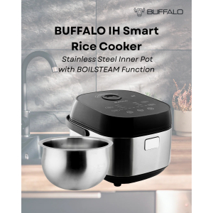 Buffalo NEW IH Stainless Steel Inner Pot Smart Rice Cooker with Boilsteam Function (10 cups)