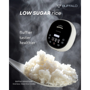 Buffalo BOILSTEAM Stainless Steel 3L Rice Cooker (5 cups)