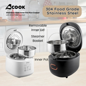 ACook by Buffalo BOILSTEAM Stainless Steel Inner Pot Rice Cooker 5L (10 Cups)