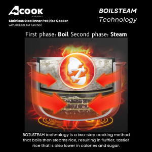ACook by Buffalo BOILSTEAM Stainless Steel Inner Pot Rice Cooker 5L (10 Cups)