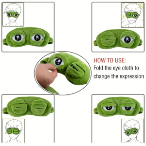 Cute Green Frog Funny Eye Masks For Adults Kids Funny Blindfold With Eyes Open