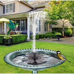 Floating Solar Fountain Pump IPX8 | 6 Replaceable Nozzles for Bird Baths, Ponds & Aquariums