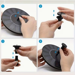 Floating Solar Fountain Pump IPX8 | 6 Replaceable Nozzles for Bird Baths, Ponds & Aquariums