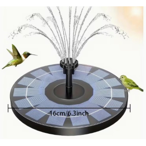 Floating Solar Fountain Pump IPX8 | 6 Replaceable Nozzles for Bird Baths, Ponds & Aquariums