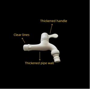 20mm BSP Threaded Tap Valve with Ceramic Core &ndash; Heavy Duty Utility Faucet (White)