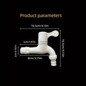 20mm BSP Threaded Tap Valve with Ceramic Core &ndash; Heavy Duty Utility Faucet (White)