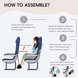 Travel Foot Hammock &ndash; Adjustable Portable Footrest for Plane, Train & Office
