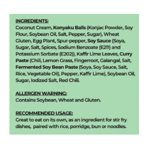 Premium Plant Based Green Curry Chicken & Fish Balls Flavour 200g/cans