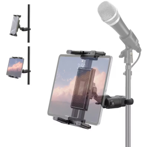 Universal Tablet & Phone Holder &ndash; Clamp Mount for Mic Stands, Poles & Tripods