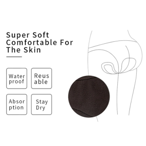 10 x Eco Pads Panty Sanitary Liners with Charcoal & PUL Lining, Clip-On, Incontinence