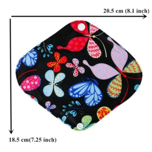 10 x Eco Pads Panty Sanitary Liners with Charcoal & PUL Lining, Clip-On, Incontinence