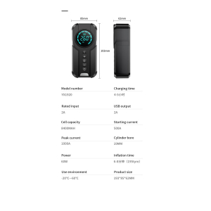 4-In-1 Car Jump Starter, Air Pump, Power Bank, Torchlight