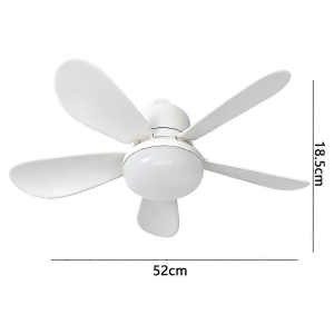 52cm Silent Ceiling Fan with 3 Light Modes, 5 Blades, Plus Remote E27/E14/B22