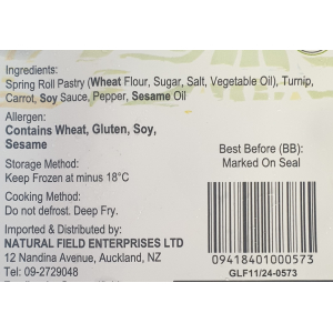 Vegetarian Mini Spring Roll&nbsp; 20g x 20's( vegan )