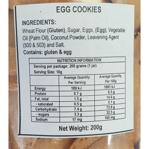 Egg cookies In Jar (0802) 200g