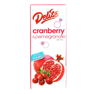 Delite Cranberry & Pomegranate Drink (LS) 250ml x 4 x ...