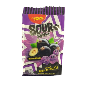 LOT 100 SOUR+ GUMMY B/CURRANT 95G