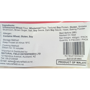 Vegetarian Wheat Mushroom Bun 480g