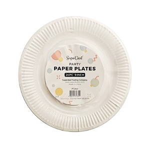 24pc Plastic Coated Party Paper Plate 9"